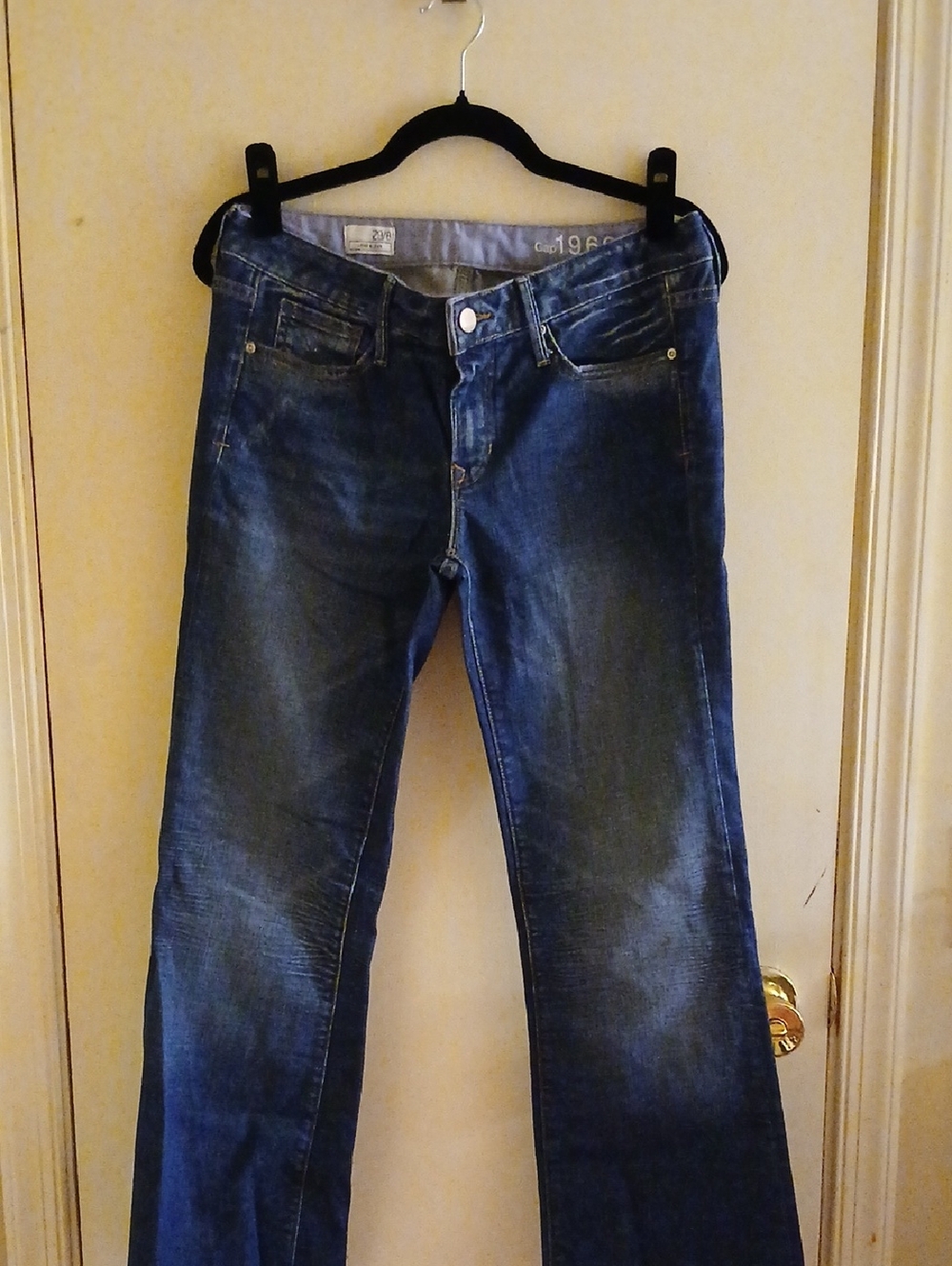 GAP Women's Dark Blue Raw Hem Bootcut Jeans
